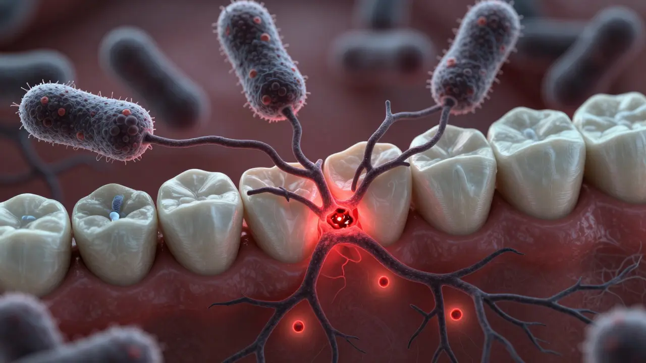Bakterie ničící zubní sklovinku a dentin v mezizubním prostoru