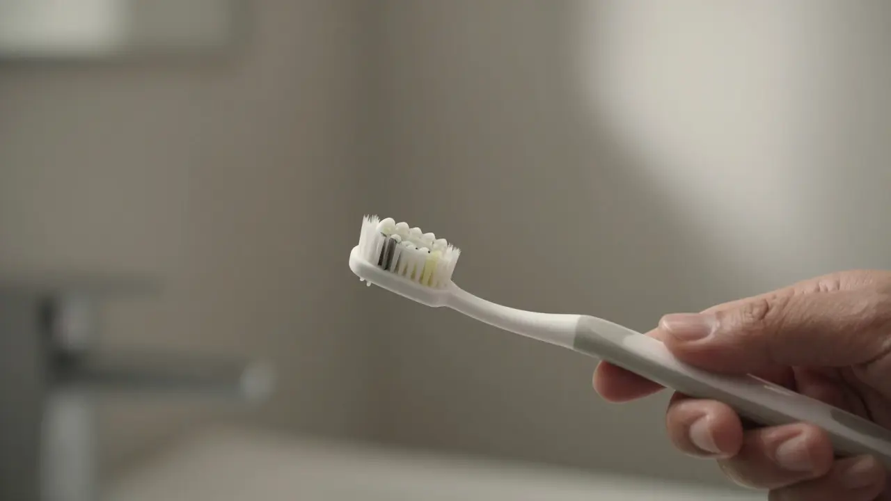 Jemné čištění zubů měkkým kartáčkem s keramickými rovnátky.