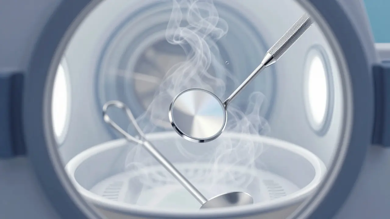 Sterilizace zubního nástroje v autoklávu
