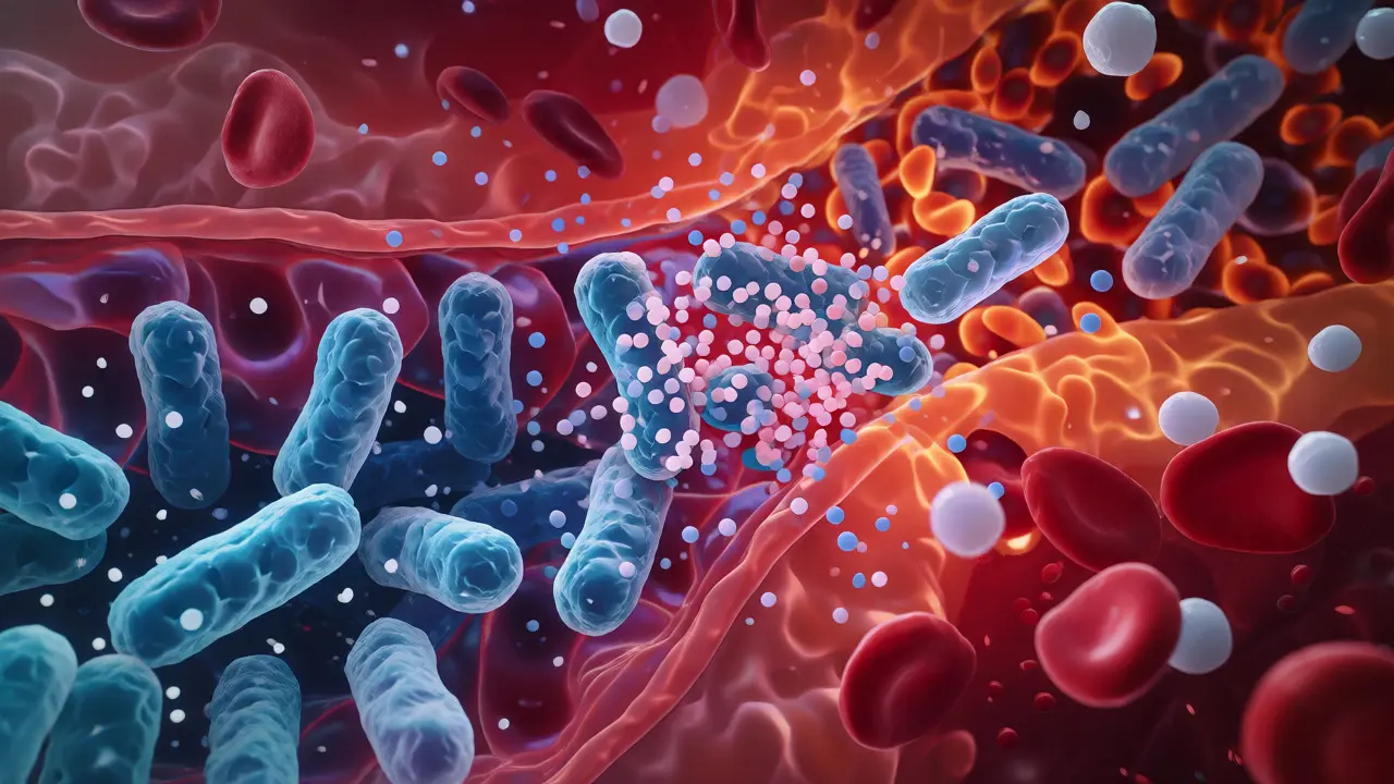 Makro pohled na antibiotika ničící bakterie v zubním kanálku